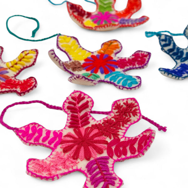 Bright Embroidered Snowflake Ornament