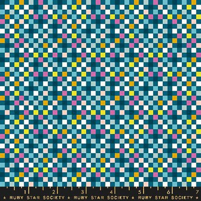 Washi Plus Teal Pixelated- FQ
