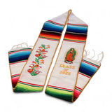 Graduation Serape Stole (Flowers + Virgen de Guadalupe) - Multiple Colors