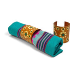 Floral Hand Painted Metal Napkin Ring