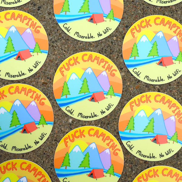 F Camping Sticker