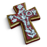 Small Wooden Cross w/ Milagros