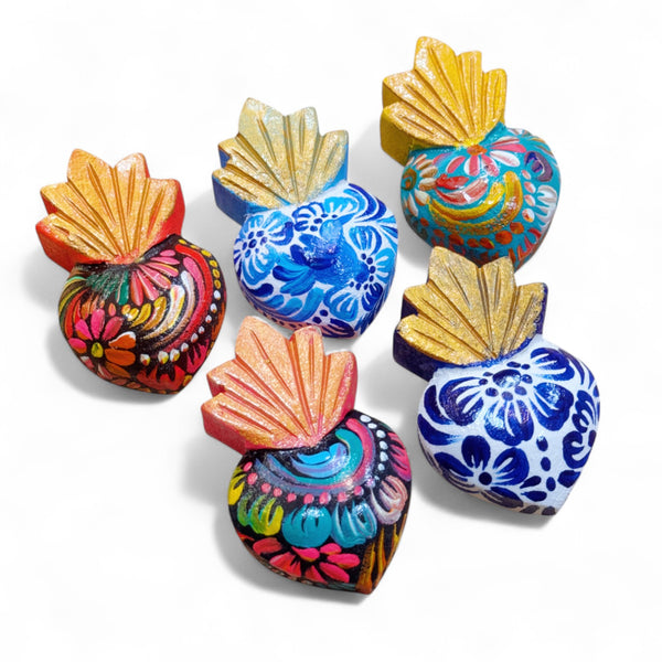 Wood Painted Hearts