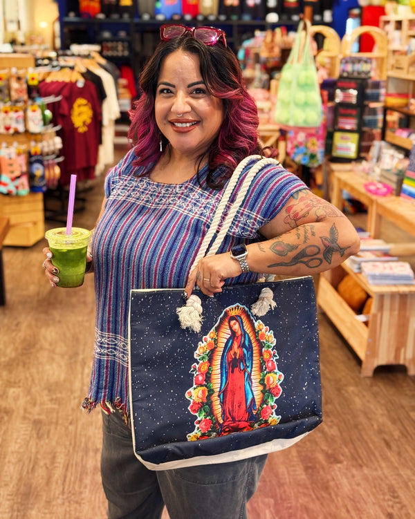 Guadalupe Canvas Zip Tote Bag