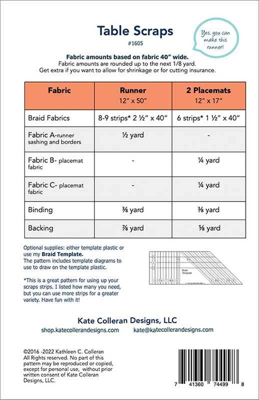 Table Scraps Runner Pattern