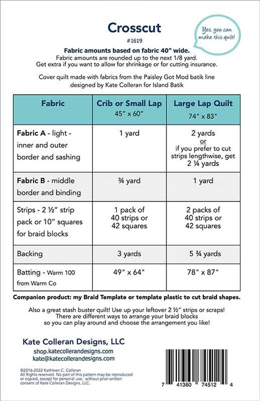 Crosscut Quilt Pattern