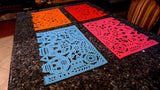 Double-Sided Felt "Papel Picado" Placemat Sets (Three Skulls) at Sew Bonita in Corpus Christi, TX.