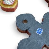 Rounded Wooden Cross w/ Milagros