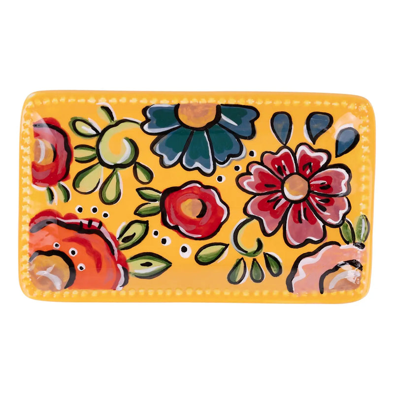 Yellow Floral Trinket Tray at Sew Bonita in Corpus Christi, TX.