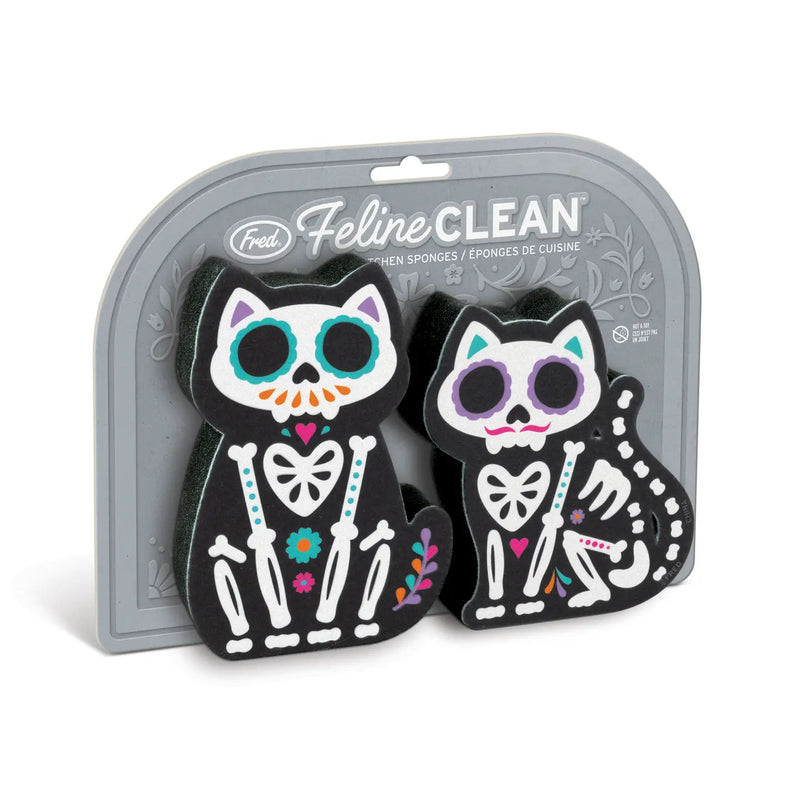 Day of the Dead Cat Sponges (Set of 2)