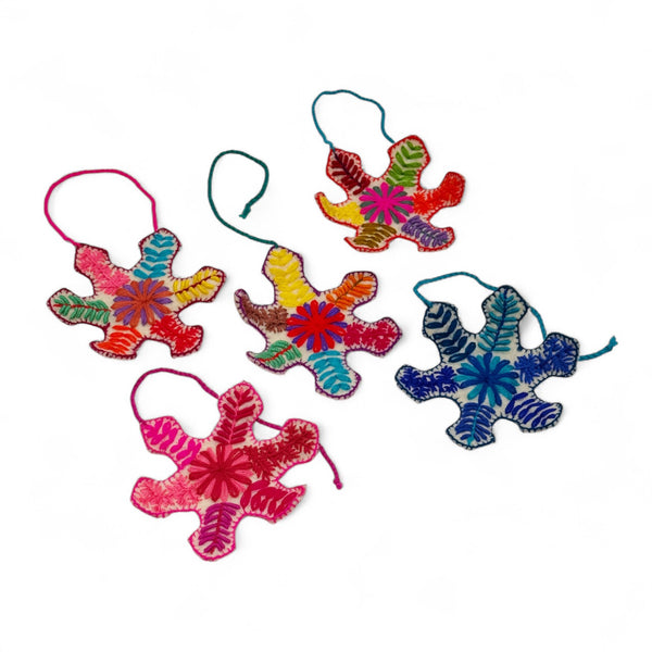 Bright Embroidered Snowflake Ornament