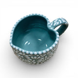 Sea Green Heart Shaped Talavera Mug