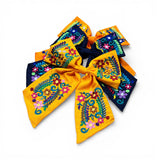 Embroidered Floral Hair Bow