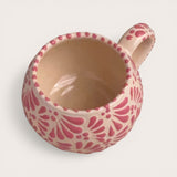 Pink on White Talavera Latte Mug