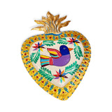 Large Tin Sacred Hearts w/ Birds