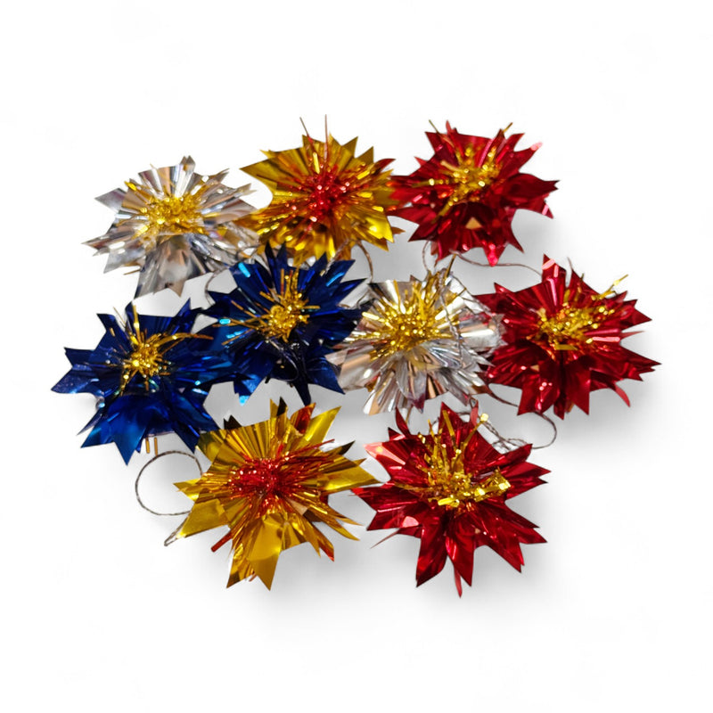 Solid Metallic Mix Estrella (Star) Ornaments (Pack of 9)