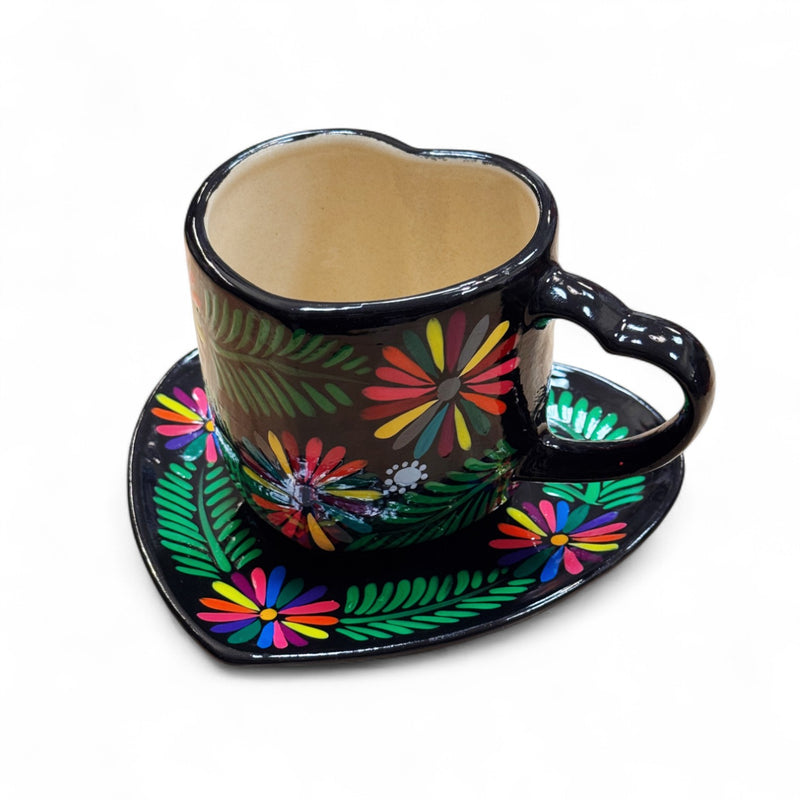 Heart Shaped Ceramic Mug & Plate Set
