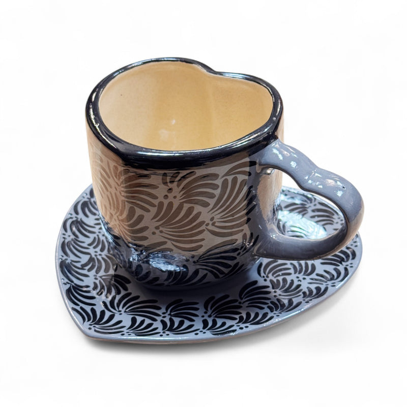 Heart Shaped Ceramic Mug & Plate Set