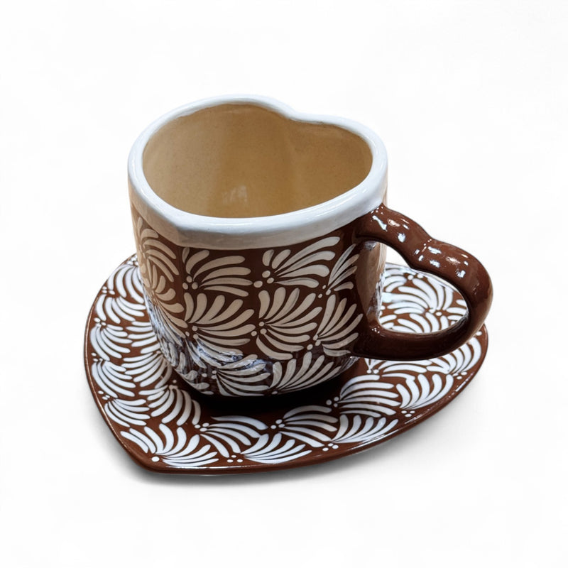 Heart Shaped Ceramic Mug & Plate Set