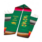 Graduation Serape Stole (Flowers + Class of 2025) - Multiple Colors