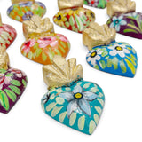 Floral Wooden Sacred Heart Magnets