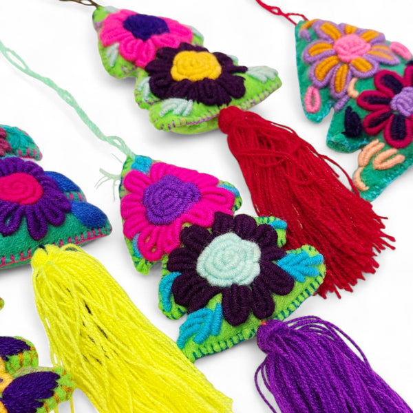 Green Embroidered Christmas Tree Ornament