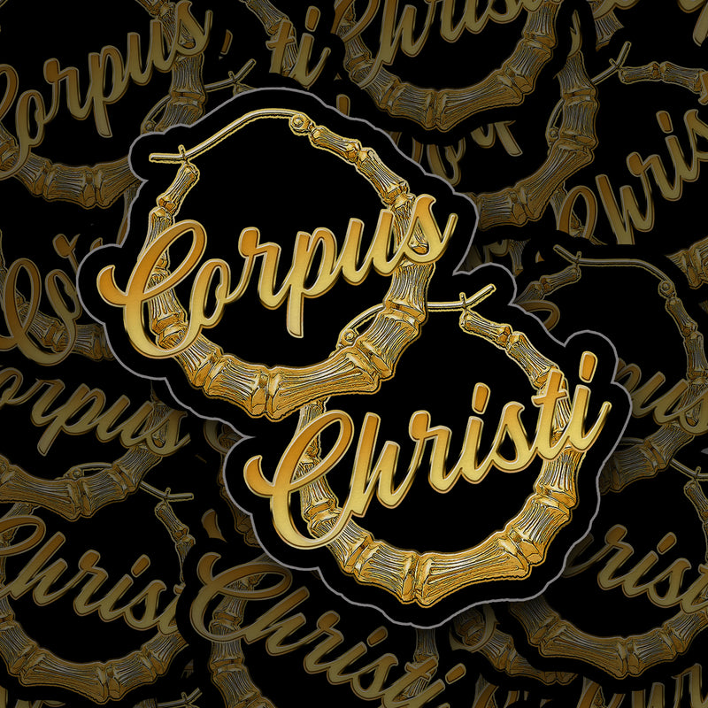 Corpus Christi Hoop Earrings Sticker