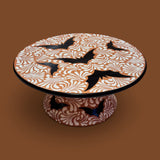 Brown & White w/ Black Trim Halloween Cake Platter