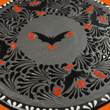 Black w/ White Trim Halloween Cake Platter