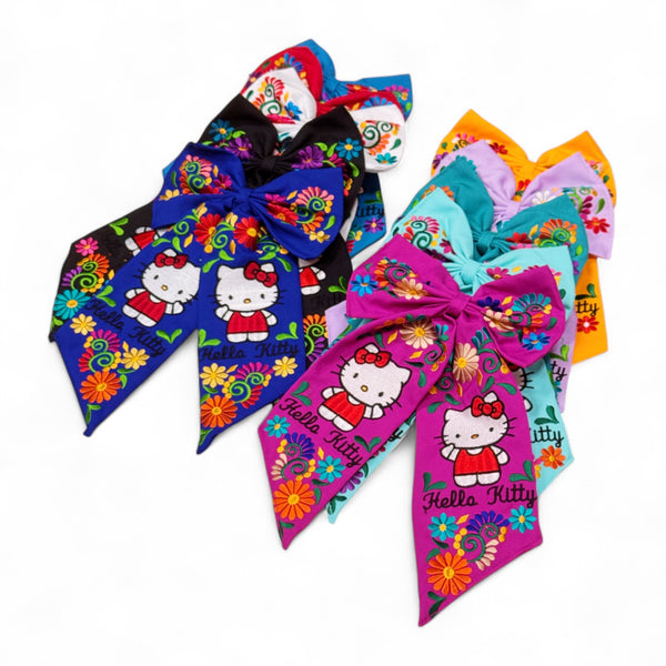 Embroidered Hello Kitty Hair Bow (Multiple Colors)