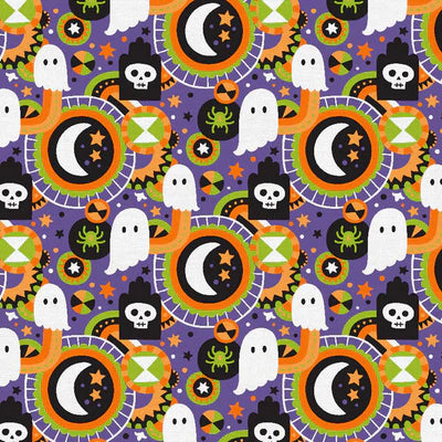 Halloween Night Graveyard Purple- FQ