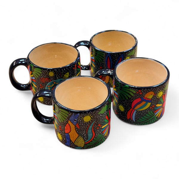Hand Painted Alebrije Ceramic Black Mug