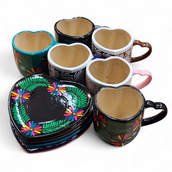 Heart Shaped Ceramic Mug & Plate Set
