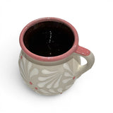 White w/ Pink Trim Engobe Mug
