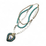 Layered Sacred Heart Necklace