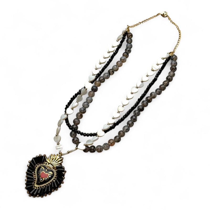 Layered Sacred Heart Necklace