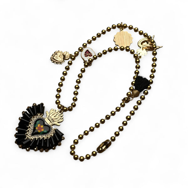 Mixed Charm Flower Necklace