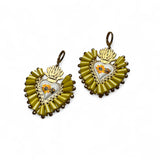 Floral Sacred Heart Crystal Earrings