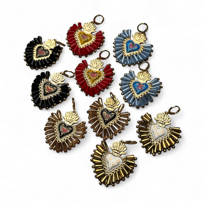 Sacred Heart Crystal Earrings