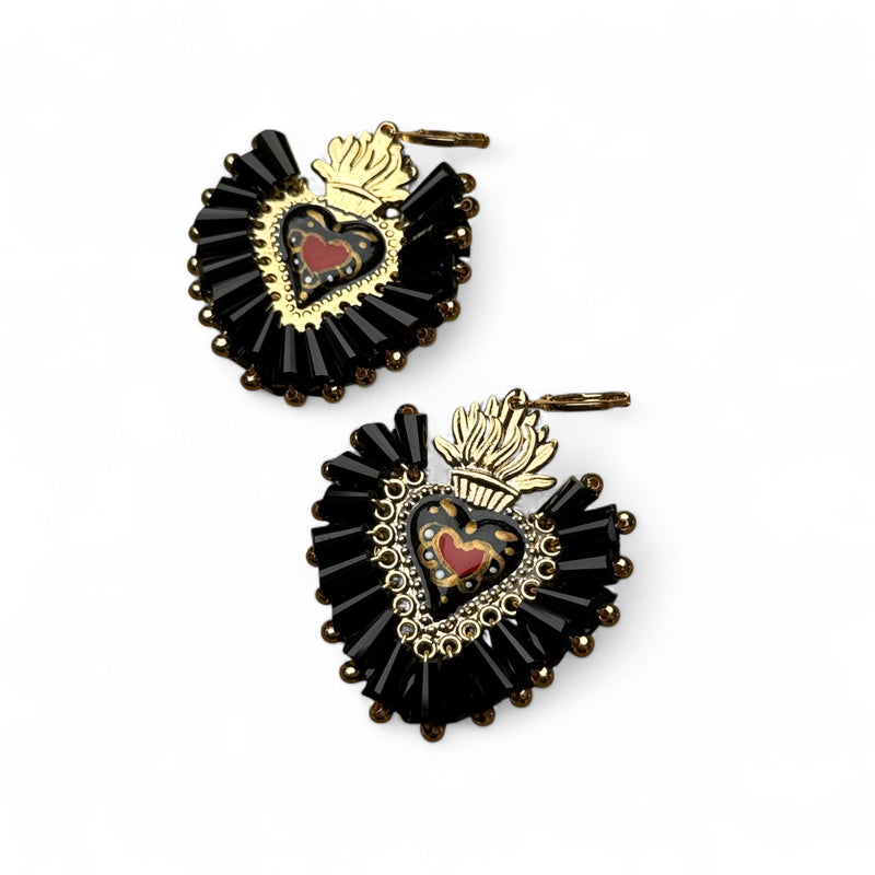 Sacred Heart Crystal Earrings