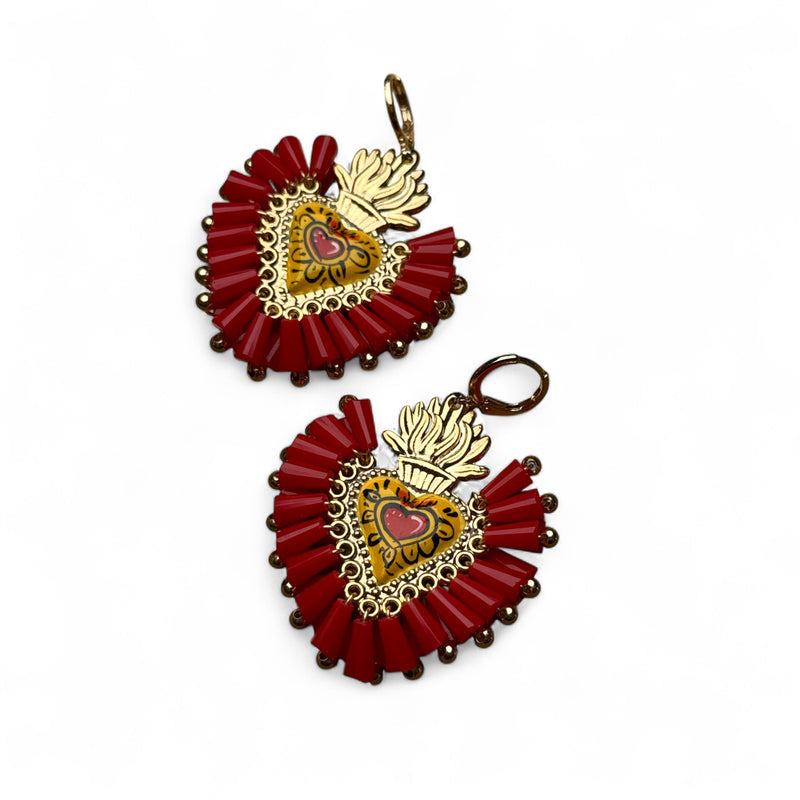 Sacred Heart Crystal Earrings