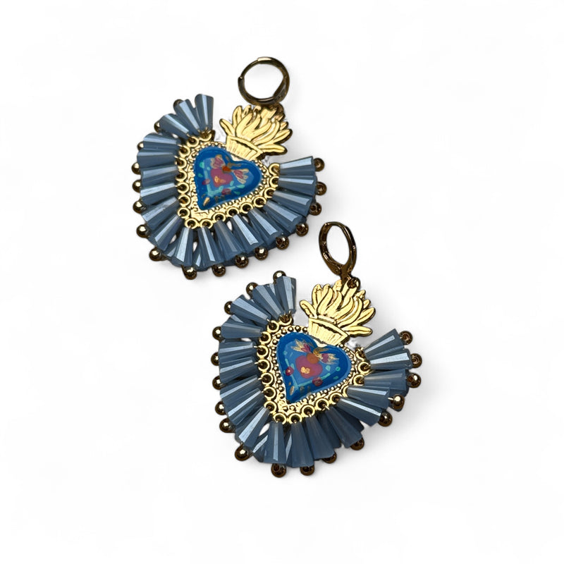 Sacred Heart Crystal Earrings