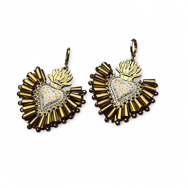 Sacred Heart Crystal Earrings