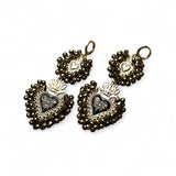Two Tier Floral Crystal Earrings
