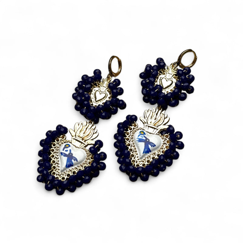 Two Tier Colibri Crystal Earrings