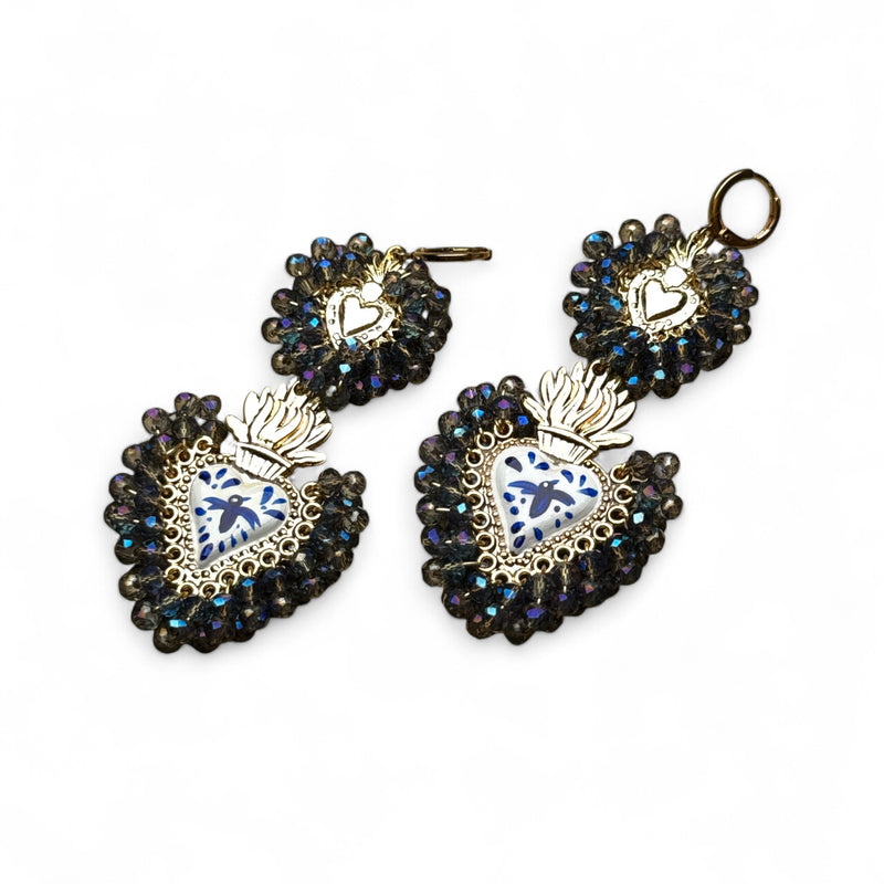 Two Tier Colibri Crystal Earrings