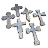 Silver Wooden Crosses w/ Single Milagros