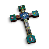 Hand Painted Wooden Crosses w/ Single Milagros