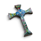 Hand Painted Wooden Crosses w/ Single Milagros