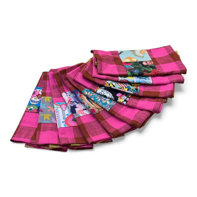 Pink Gingham Appliqué Kitchen Towel